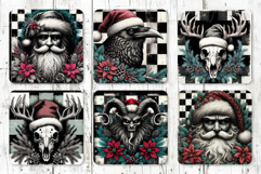 66 Gothic Christmas Square Coaster Bundle Sublimation PNG Product Image 2