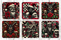 66 Gothic Christmas Square Coaster Bundle Sublimation PNG Product Image 3
