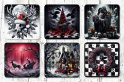 66 Gothic Christmas Square Coaster Bundle Sublimation PNG Product Image 8
