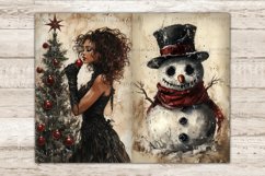 Gothic Christmas Junk Journal Kit, Xmas Scrapbook Paper, GlamArtZhanna, Winter Journal Cards, Holiday Ephemera, African American Junk Journal, Xmas Picture Collage, Creepy Christmas, Spooky Junk Journal Paper, Vintage Digital Collage Sheet
