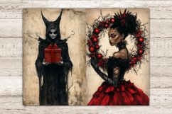 Gothic Christmas Junk Journal Kit, Xmas Scrapbook Paper, GlamArtZhanna, Winter Journal Cards, Holiday Ephemera, African American Junk Journal, Xmas Picture Collage, Creepy Christmas, Spooky Junk Journal Paper, Vintage Digital Collage Sheet