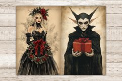 Gothic Christmas Junk Journal Pages, Vintage Journal Cards, GlamArtZhanna, Xmas Digital Collage Sheet, Witchy Christmas, Spooky Junk Journal Paper, Half Pages, Winter Ephemera, Horror Printable, Junk Journal Kit