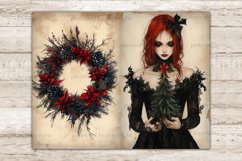 Gothic Christmas Junk Journal Pages, Vintage Journal Cards, GlamArtZhanna, Xmas Digital Collage Sheet, Witchy Christmas, Spooky Junk Journal Paper, Half Pages, Winter Ephemera, Horror Printable, Junk Journal Kit