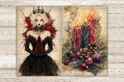Gothic Christmas Junk Journal Pages, Vintage Journal Cards, GlamArtZhanna, Xmas Digital Collage Sheet, Witchy Christmas, Spooky Junk Journal Paper, Half Pages, Winter Ephemera, Horror Printable, Junk Journal Kit