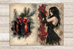 Gothic Christmas Junk Journal Pages, Vintage Journal Cards, GlamArtZhanna, Xmas Digital Collage Sheet, Witchy Christmas, Spooky Junk Journal Paper, Half Pages, Winter Ephemera, Horror Printable, Junk Journal Kit