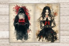 Gothic Christmas Junk Journal Pages, Vintage Journal Cards, GlamArtZhanna, Xmas Digital Collage Sheet, Witchy Christmas, Spooky Junk Journal Paper, Half Pages, Winter Ephemera, Horror Printable, Junk Journal Kit