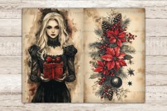 Gothic Christmas Junk Journal Pages, Vintage Journal Cards, GlamArtZhanna, Xmas Digital Collage Sheet, Witchy Christmas, Spooky Junk Journal Paper, Half Pages, Winter Ephemera, Horror Printable, Junk Journal Kit
