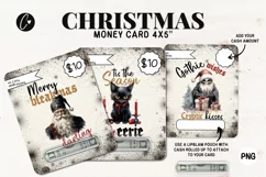 Gothic Christmas Money Card PNG | Christmas Printable Product Image 1