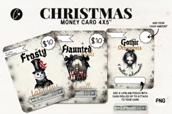Gothic Christmas Money Card PNG | Christmas Printable Product Image 1