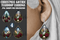 Christmas Teardrop Earring, Gothic Christmas Designs, s1 Product Image 1