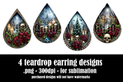 Christmas Teardrop Earring, Gothic Christmas Designs, s1 Product Image 2