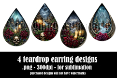 Christmas Teardrop Earring, Gothic Christmas Designs, s10 Product Image 2