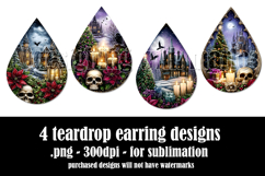 Christmas Teardrop Earring, Gothic Christmas Designs, s3 Product Image 2