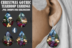 Christmas Teardrop Earring, Gothic Christmas Designs, s4 Product Image 1