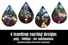 Christmas Teardrop Earring, Gothic Christmas Designs, s4 Product Image 2