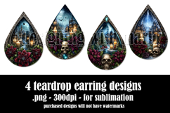 Christmas Teardrop Earring, Gothic Christmas Designs, s5 Product Image 2