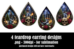 Christmas Teardrop Earring, Gothic Christmas Designs, s6 Product Image 2