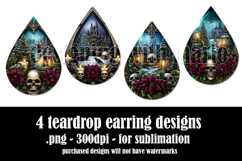 Christmas Teardrop Earring, Gothic Christmas Designs, s8 Product Image 2