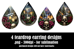 Christmas Teardrop Earring, Gothic Christmas Designs, s9 Product Image 2
