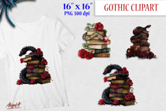 Mystical Book clipart, gothic floral clipart, snake, dragon Product Image 1
