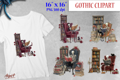 Read a book clipart PNG, Funny skeleton with a book clipart, Product Image 1