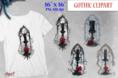 Gothic clipart, vintage candle and window PNG Product Image 1
