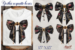 Dark silk coquette bow tie clipart Gothic mystical pattern Product Image 1