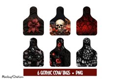 Halloween Cow Tag Earrings| Gothic Lace Spooky Sublimation Product Image 1