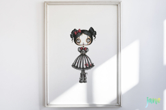 Gothic Doll Sublimation Clipart Product Image 5