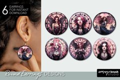 Gothic Earrings Sublimation Stained Glass Round Designs 