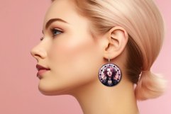 Gothic Earrings Sublimation Stained Glass Round Designs
