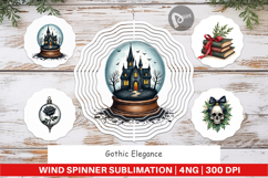 Gothic Elegance Christmas Wind Spinner Product Image 1