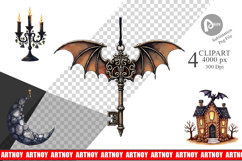 Gothic Elegance Christmas Clipart Product Image 1