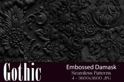 Gothic Patterns, Black Embossed Damask Seamless Pattern, s1 Product Image 1