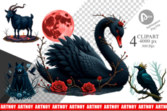 Gothic Enchanted Beasts Clipart Product Image 1