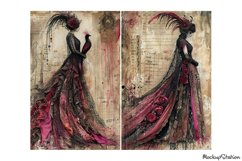 Victorian Ladies Junk Journal Printable Half Pages | Gothic Product Image 3