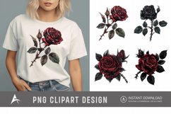 Watercolor Gothic Floral Clipart Product Image 1