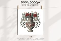 Gothic Flower Vase Floral Wreath Clipart PNG Scrapbooking Nursery Watercolor Transparent wedding invitation shirt designs sublimation printable digital bloom
