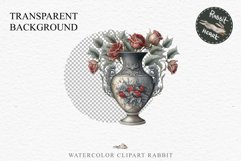 Gothic Flower Vase Floral Wreath Clipart PNG Scrapbooking Nursery Watercolor Transparent wedding invitation shirt designs sublimation printable digital bloom watercolor gothic flowers vase pot clipart, victorian floral nursery art, spring, wedding invitat