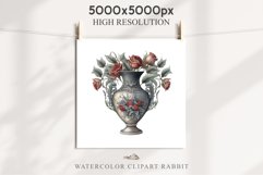 Gothic Flower Vase Floral Wreath Clipart PNG Scrapbooking Nursery Watercolor Transparent wedding invitation shirt designs sublimation printable digital bloom watercolor gothic flowers vase pot clipart, victorian floral nursery art, spring, wedding invitat
