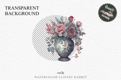 Gothic Flower Vase Floral Wreath Clipart PNG Scrapbooking Nursery Watercolor Transparent wedding invitation shirt designs sublimation printable digital bloom