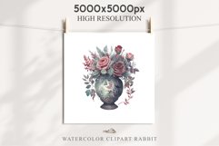 Gothic Flower Vase Floral Wreath Clipart PNG Scrapbooking Nursery Watercolor Transparent wedding invitation shirt designs sublimation printable digital bloom