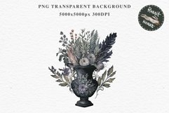 Gothic Flower Vase Floral Wreath Clipart PNG Scrapbooking Nursery Watercolor Transparent wedding invitation shirt designs sublimation printable digital bloom watercolor gothic flowers vase pot clipart, victorian floral nursery art, spring, wedding invitat