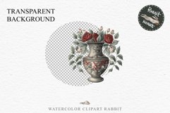 Gothic Flower Vase Floral Wreath Clipart PNG Scrapbooking Nursery Watercolor Transparent wedding invitation shirt designs sublimation printable digital bloom