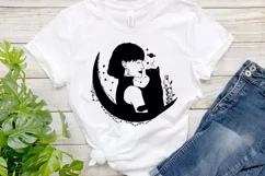 Gothic Girl Flower Silhouette