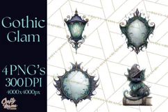 Spooky Cute Goth Glam Clip Art PNG for Halloween Designs Product Image 1