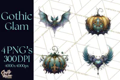 Spooky Cute Goth Glam Clip Art PNG for Halloween Designs Product Image 1