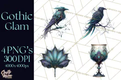 Spooky Cute Goth Glam Clip Art PNG for Halloween Designs Product Image 1