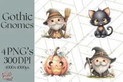 Halloween Gnome Clipart PNG, Spooky Cute Kids Halloween Png Product Image 1