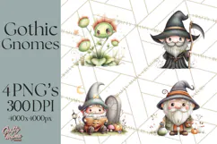 Halloween Gnome Clipart PNG, Spooky Cute Kids Halloween Png Product Image 1